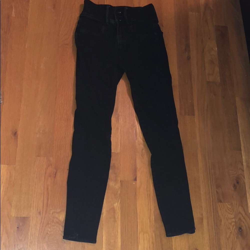 Black super high rise jeans